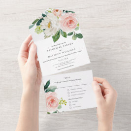 Hübsche Hochzeit von Wasserfarben All In One Einladung