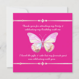 Hübsche Holo Diamond Butterfly Flat Danke Karte