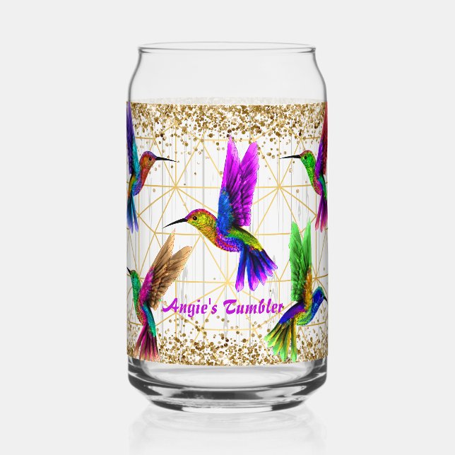 Hübsche Humming Bird Personalisiert Tumbler Wrap Dosenglas (Vorderseite)