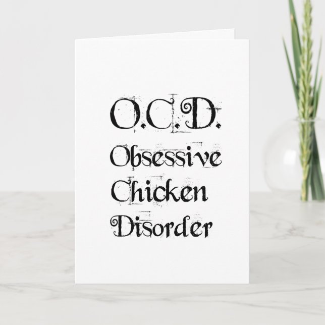 Hübsche, humorvolle OCD-Zwangsstörung bei Hühnern Karte (Vorderseite)