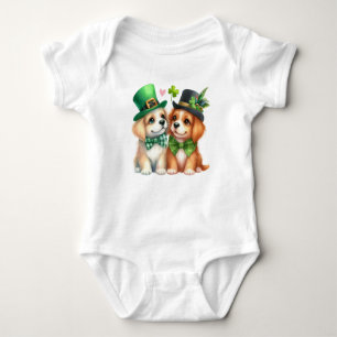 Hübsche Hunde St. Patrick's Day Design-67538 Kapuz Baby Strampler