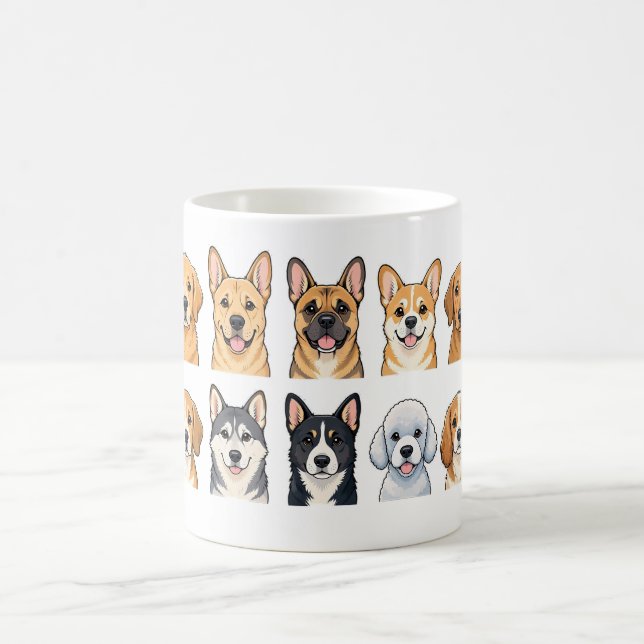 Hübsche Hunderassen Wasserfarben-Muster Kaffeetass Kaffeetasse (Mittel)