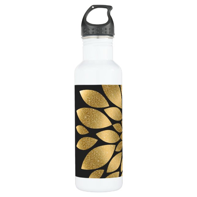 Hübsche Imitate Glitzer abstrakte Blume Trinkflasche (Vorderseite)