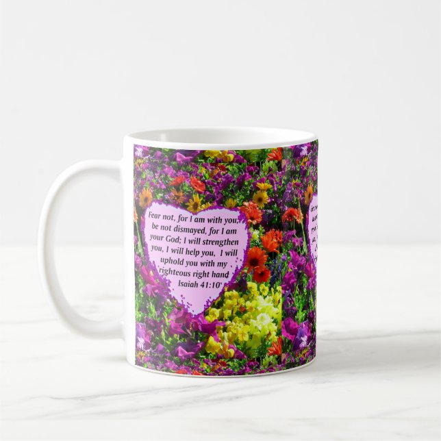 HÜBSCHE ISAIAH 41:10 BLUMENDESIGN KAFFEETASSE (Links)