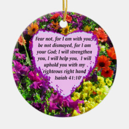 HÜBSCHE ISAIAH 41:10 BLUMENDESIGN KERAMIK ORNAMENT