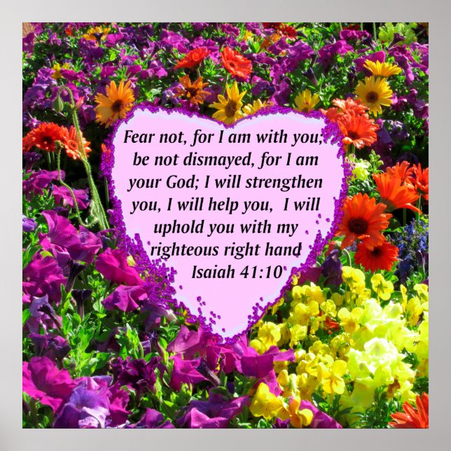 HÜBSCHE ISAIAH 41:10 BLUMENDESIGN POSTER (Vorne)