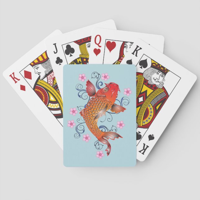 Hübsche Japaner Koi Fische Spielkarten (Rückseite)