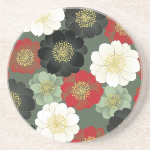 Hübsche japanische süße coole girly Retro-Blumen Sandstein Untersetzer