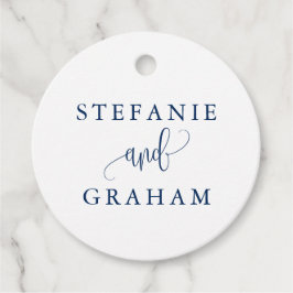 Hübsche Kalligrafie Script Blue Wedding Vielen Dan Geschenkanhänger