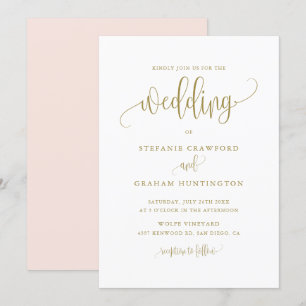 Hübsche Kalligrafie-Script-Goldhochzeit Einladung
