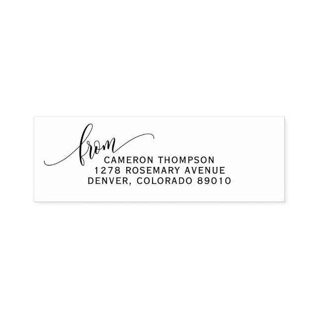Hübsche Kalligraphieschrift aus der Rücksendeadres Permastempel (Design)