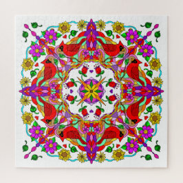 Hübsche Kardinal und Blume Mandala