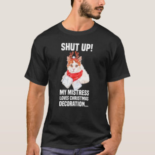 Hübsche Katze mit Rentierkostüm - Halt-die-Klappe- T-Shirt