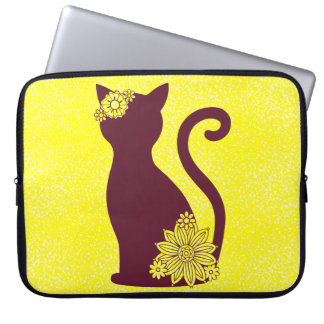 Hübsche Katze Silhoutte Laptop-Sieb Laptopschutzhülle