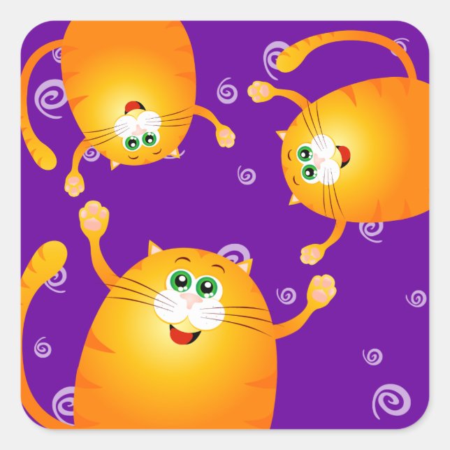 Hübsche Katzen, Aufkleber (Vorderseite)