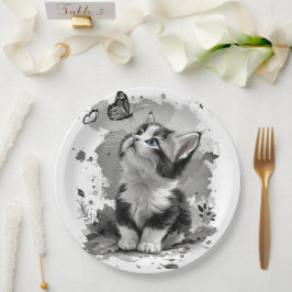Hübsche Katzen-Miau-Papierplatten Pappteller