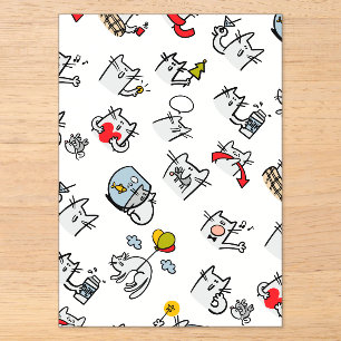Hübsche Katzen, Milch und Magie. Acryleinladungen