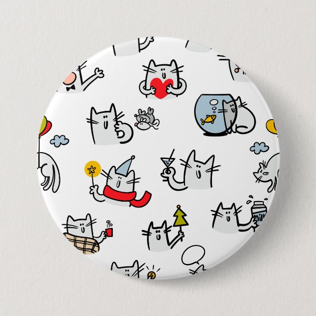 Hübsche Katzen, Milch und Magie. Button (Vorderseite)