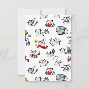 Hübsche Katzen, Milch und Magie. Dankeskarte