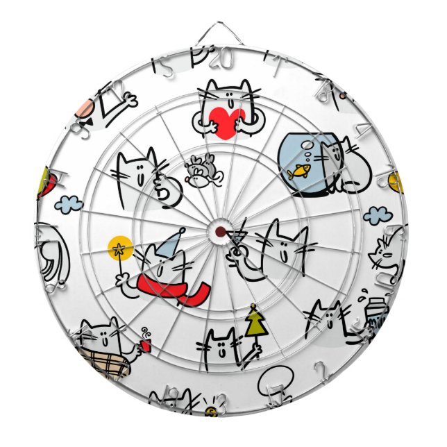 Hübsche Katzen, Milch und Magie. Dartscheibe (vorne)