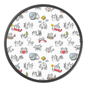 Hübsche Katzen, Milch und Magie. Eishockey Puck