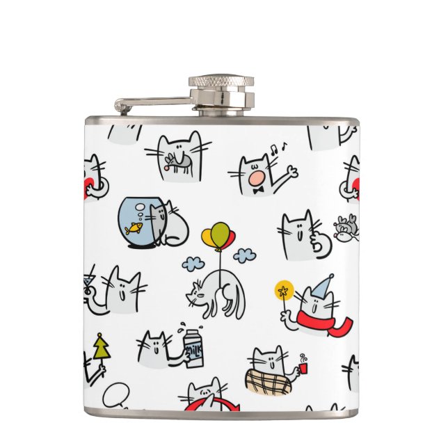 Hübsche Katzen, Milch und Magie. Flachmann (Vorderseite)