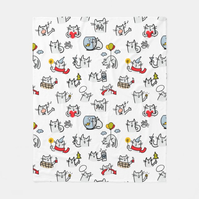 Hübsche Katzen, Milch und Magie. Fleecedecke (Vorderseite)