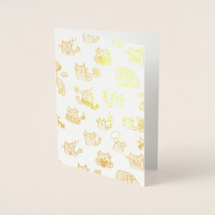 Hübsche Katzen, Milch und Magie. Folienkarte