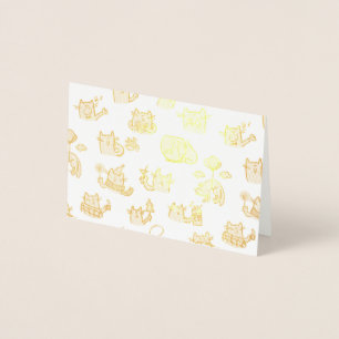 Hübsche Katzen, Milch und Magie. Folienkarte