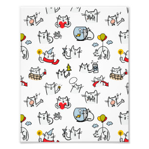 Hübsche Katzen, Milch und Magie. Fotodruck