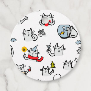 Hübsche Katzen, Milch und Magie. Geschenkanhänger