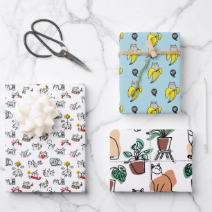 Hübsche Katzen, Milch und Magie. Geschenkpapier Set