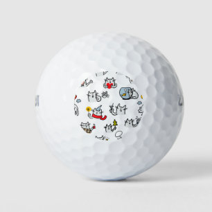 Hübsche Katzen, Milch und Magie. Golfball