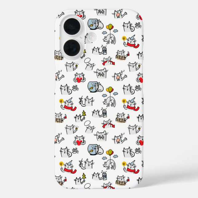 Hübsche Katzen, Milch und Magie. iPhone 16 Hülle (Rückseite)