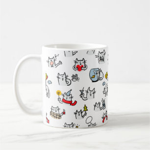 Hübsche Katzen, Milch und Magie. Kaffeetasse