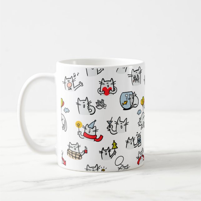 Hübsche Katzen, Milch und Magie. Kaffeetasse (Links)