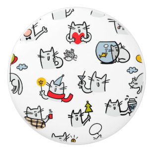 Hübsche Katzen, Milch und Magie. Keramikknauf