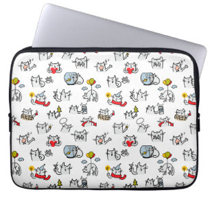 Hübsche Katzen, Milch und Magie. Laptopschutzhülle