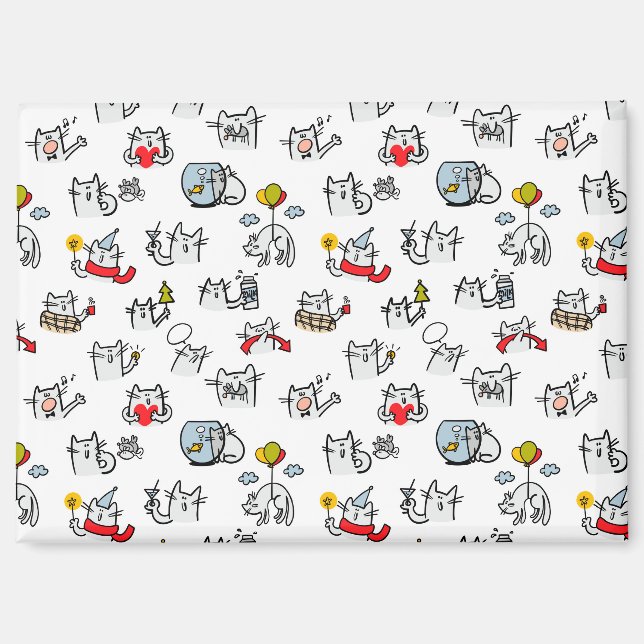 Hübsche Katzen, Milch und Magie. Magnet (Vorderseite)