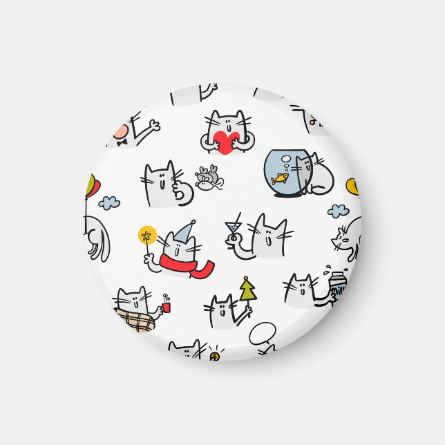 Hübsche Katzen, Milch und Magie. Magnet (Vorne)