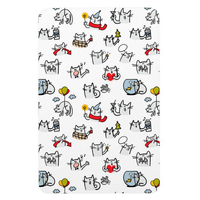 Hübsche Katzen, Milch und Magie. Magnet (Vertikal)
