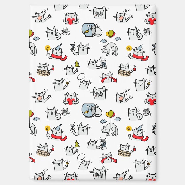 Hübsche Katzen, Milch und Magie. Magnet (Vorderseite)