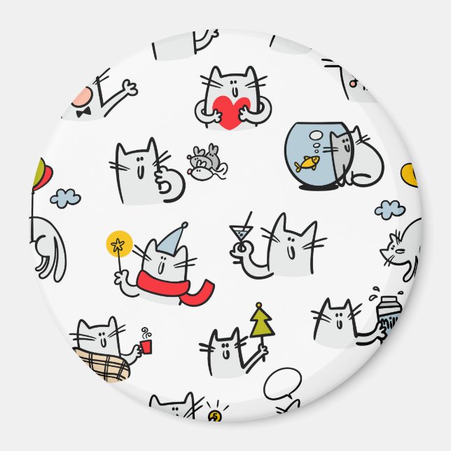 Hübsche Katzen, Milch und Magie. Magnet (Vorne)