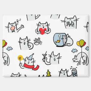Hübsche Katzen, Milch und Magie. Magnet