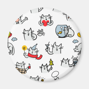 Hübsche Katzen, Milch und Magie. Magnet