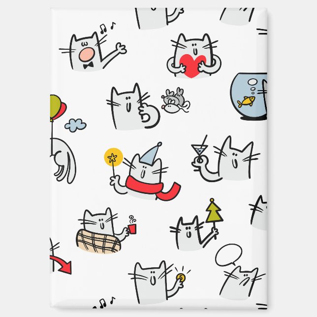 Hübsche Katzen, Milch und Magie. Magnet (Vorderseite)