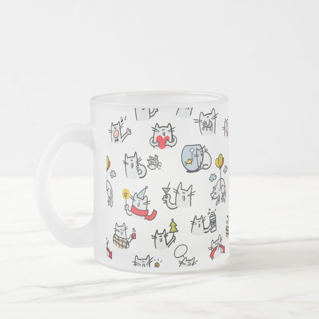 Hübsche Katzen, Milch und Magie. Mattglastasse (Links)