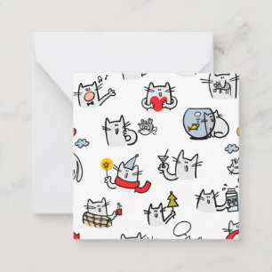 Hübsche Katzen, Milch und Magie. Mitteilungskarte