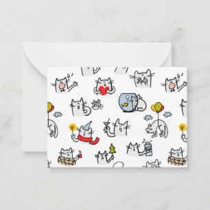 Hübsche Katzen, Milch und Magie. Mitteilungskarte