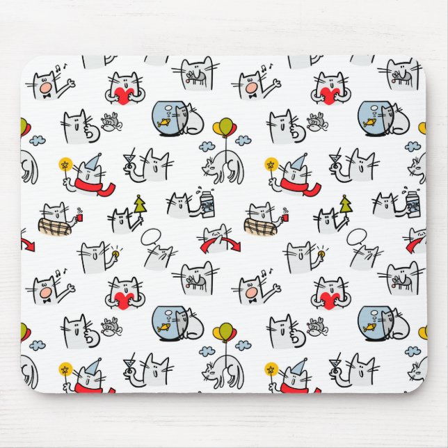 Hübsche Katzen, Milch und Magie. Mousepad (Vorne)